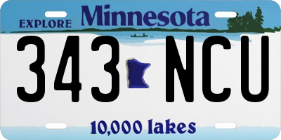 MN license plate 343NCU