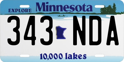 MN license plate 343NDA