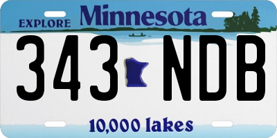 MN license plate 343NDB