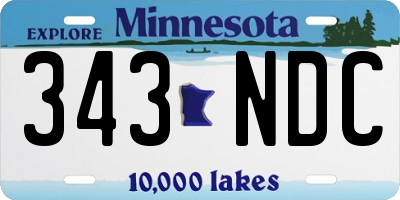 MN license plate 343NDC