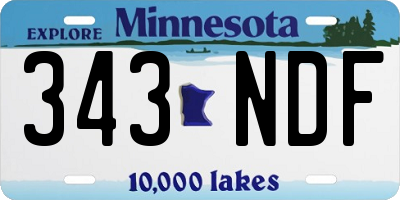 MN license plate 343NDF