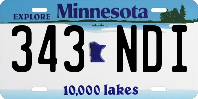 MN license plate 343NDI