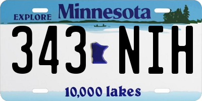 MN license plate 343NIH