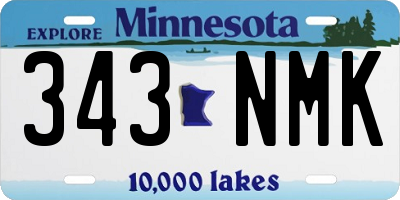 MN license plate 343NMK
