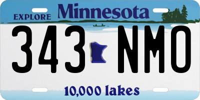 MN license plate 343NMO