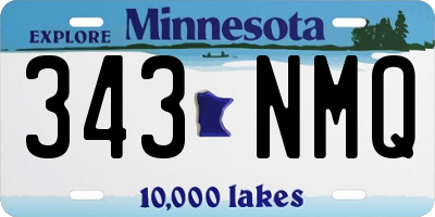 MN license plate 343NMQ