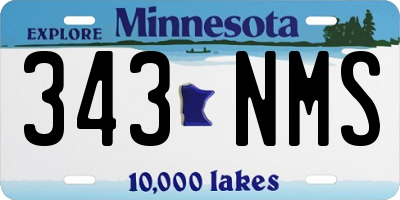 MN license plate 343NMS