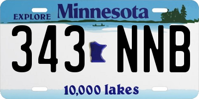 MN license plate 343NNB