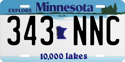 MN license plate 343NNC