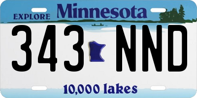 MN license plate 343NND