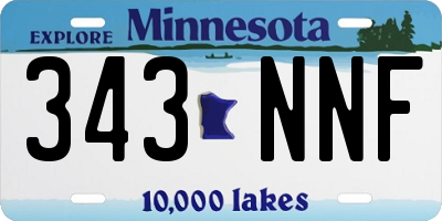 MN license plate 343NNF