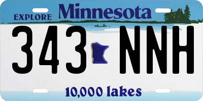 MN license plate 343NNH