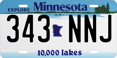 MN license plate 343NNJ