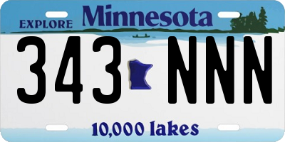 MN license plate 343NNN