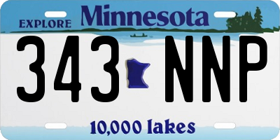 MN license plate 343NNP