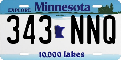 MN license plate 343NNQ