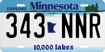 MN license plate 343NNR