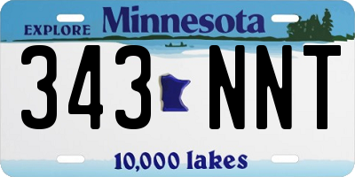 MN license plate 343NNT
