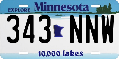 MN license plate 343NNW