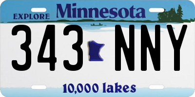 MN license plate 343NNY