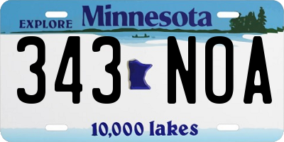 MN license plate 343NOA