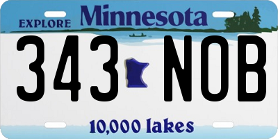 MN license plate 343NOB