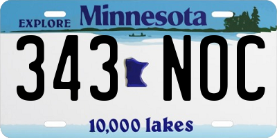 MN license plate 343NOC