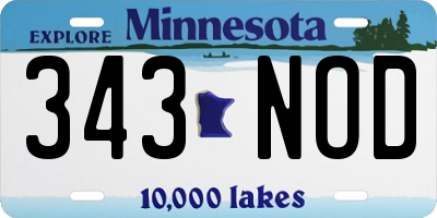 MN license plate 343NOD