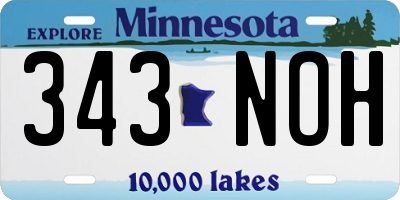 MN license plate 343NOH