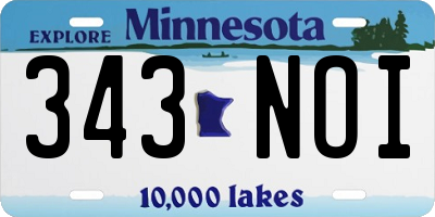 MN license plate 343NOI