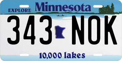 MN license plate 343NOK