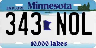 MN license plate 343NOL