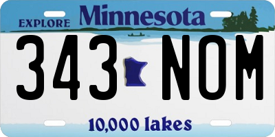 MN license plate 343NOM