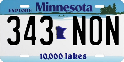 MN license plate 343NON