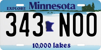 MN license plate 343NOO