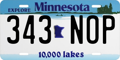 MN license plate 343NOP