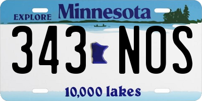 MN license plate 343NOS
