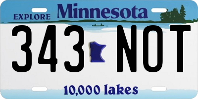 MN license plate 343NOT