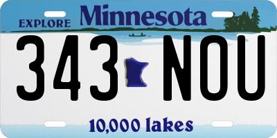 MN license plate 343NOU