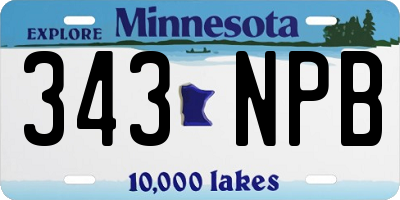 MN license plate 343NPB