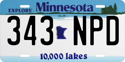 MN license plate 343NPD
