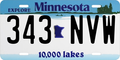 MN license plate 343NVW