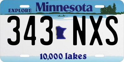 MN license plate 343NXS