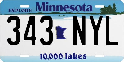 MN license plate 343NYL