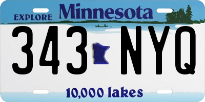 MN license plate 343NYQ