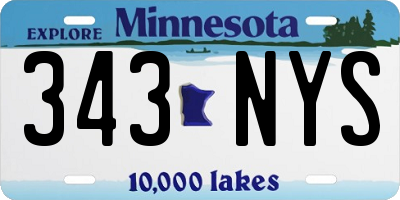 MN license plate 343NYS