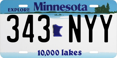 MN license plate 343NYY