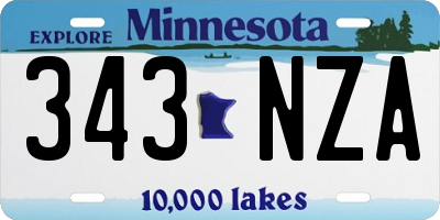 MN license plate 343NZA