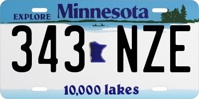 MN license plate 343NZE