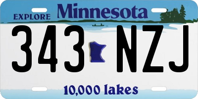 MN license plate 343NZJ